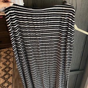 Loft black and white stripped maxi skirt
